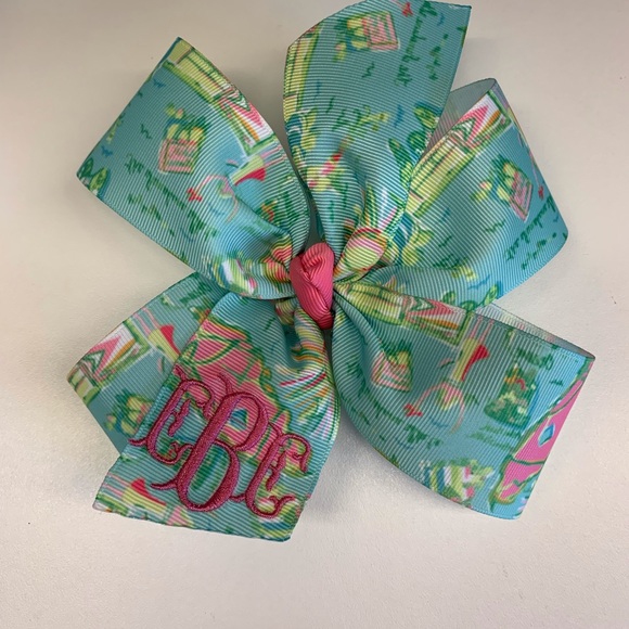 Florida Hair Bow, Any 3 initials monogram - Picture 6 of 8